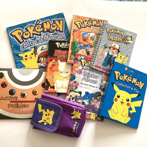 Bundle of Random Pokémon Items Sticker Books Small Case Folder Collectable Items - Picture 1 of 16